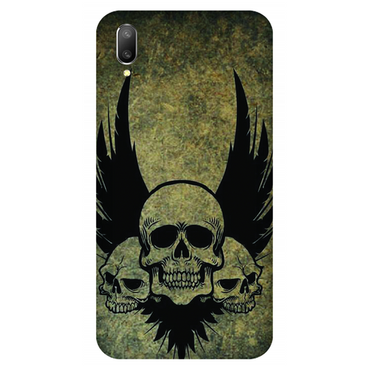 Menacing Skulls with Dark Wings on a Grungy Background Case Vivo V11 Pro