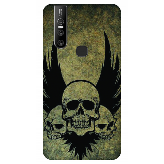 Menacing Skulls with Dark Wings on a Grungy Background Case Vivo V15
