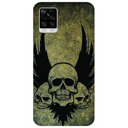 Menacing Skulls with Dark Wings on a Grungy Background Case Vivo V20 Pro 5G