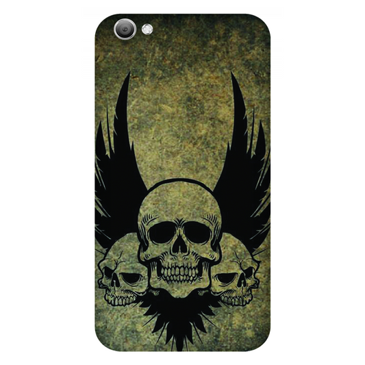 Menacing Skulls with Dark Wings on a Grungy Background Case Vivo V5
