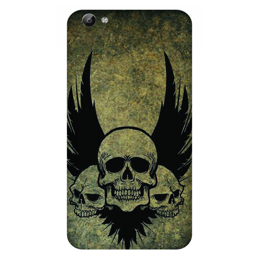 Menacing Skulls with Dark Wings on a Grungy Background Case Vivo V5 Lite