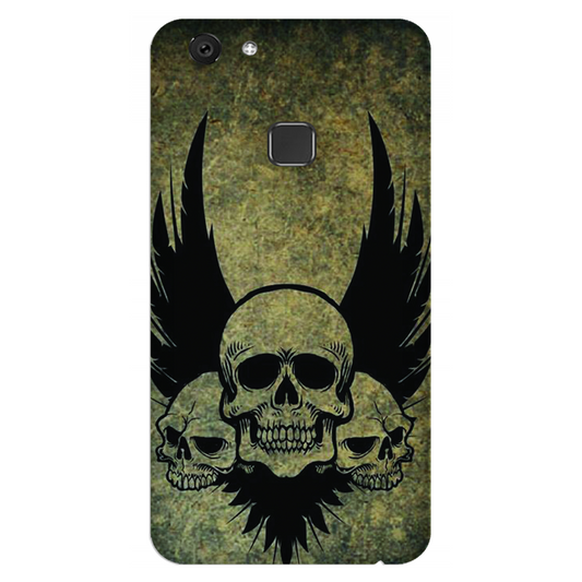 Menacing Skulls with Dark Wings on a Grungy Background Case Vivo V7 Plus