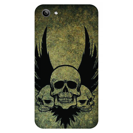 Menacing Skulls with Dark Wings on a Grungy Background Case Vivo Y81i