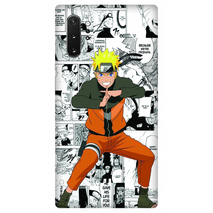 Naruto standing with a manga art Case Samsung Galaxy Note 10 Plus