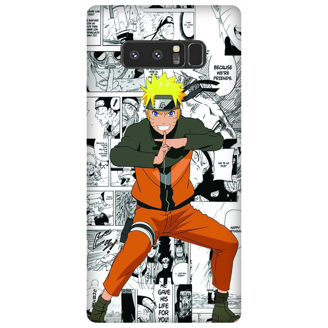 Naruto standing with a manga art Case Samsung Galaxy Note 8