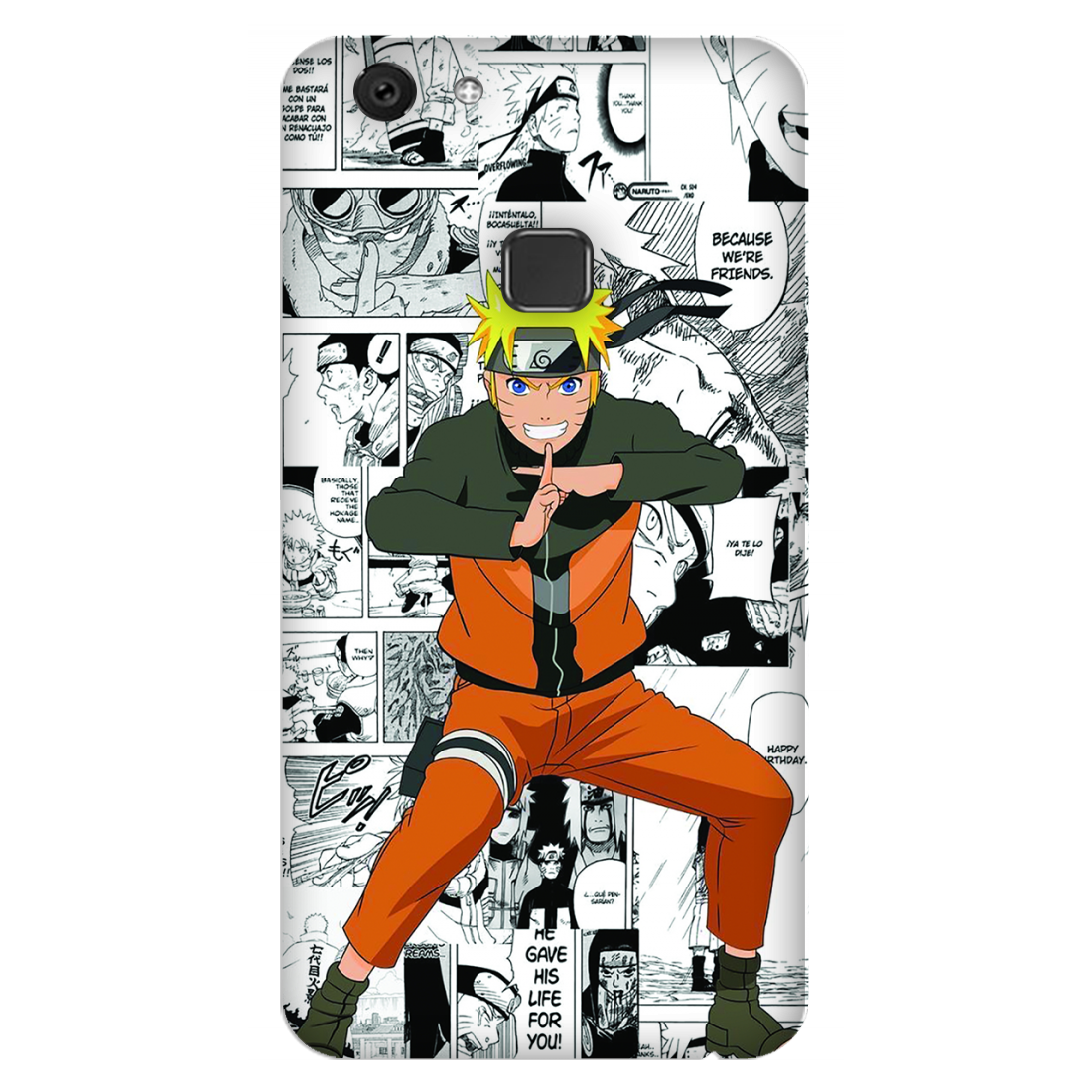 Naruto standing with a manga art Case Vivo V7 Plus