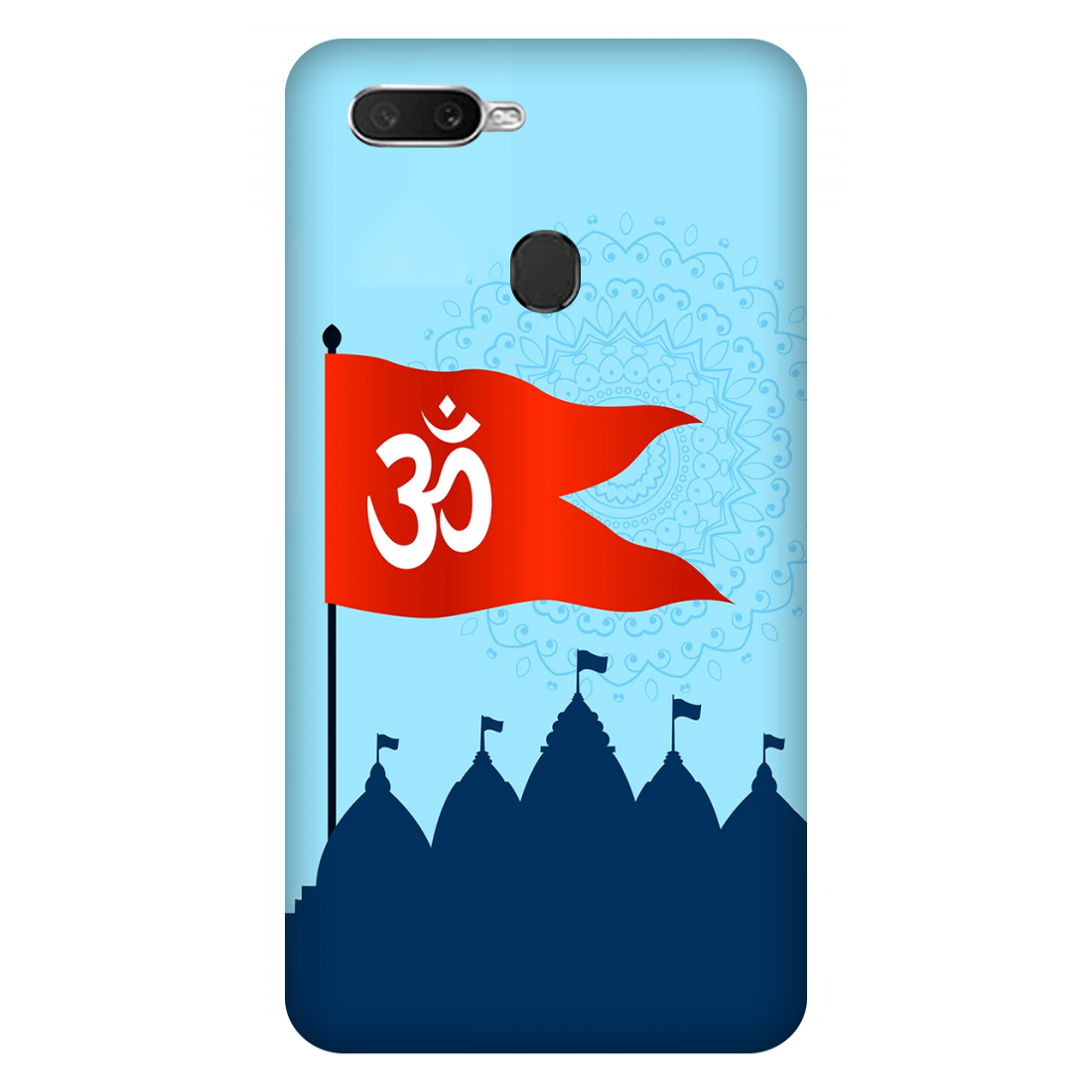 Om Flag Over Temples Case Oppo A7