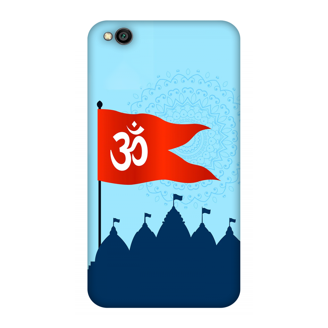 Om Flag Over Temples Case Redmi Go