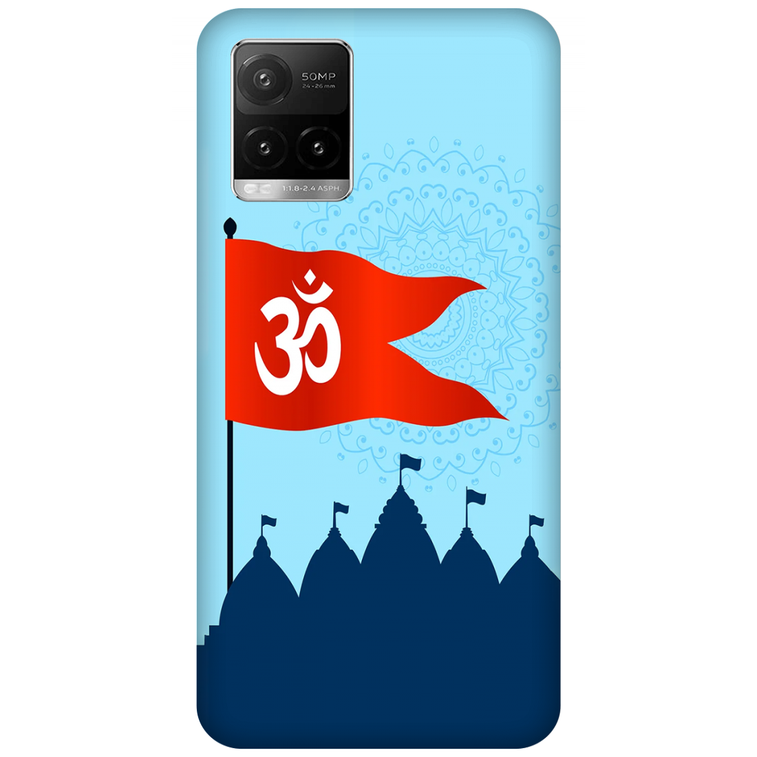 Om Flag Over Temples Case Vivo Y33s