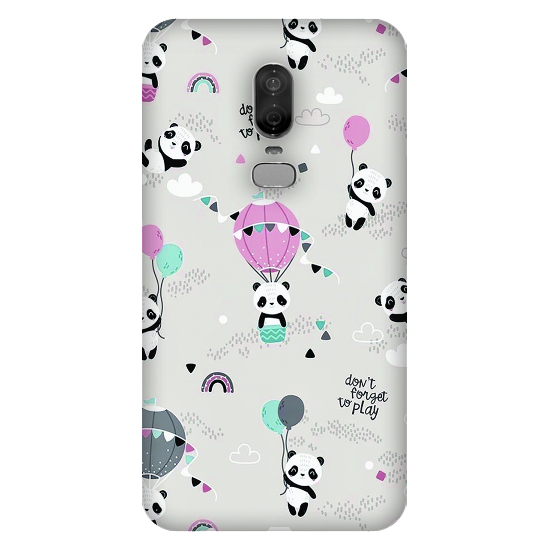 Playful Pandas and Balloons Case OnePlus 6