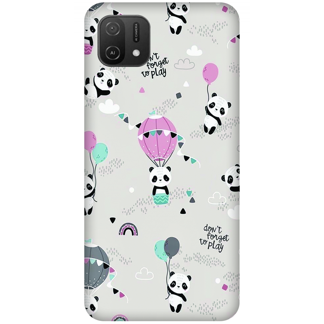 Playful Pandas and Balloons Case Oppo A16K