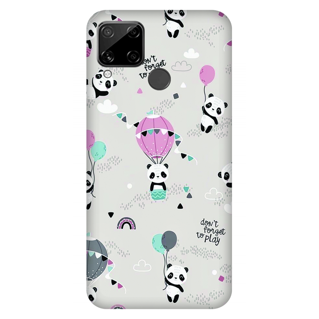 Playful Pandas and Balloons Case Realme C15