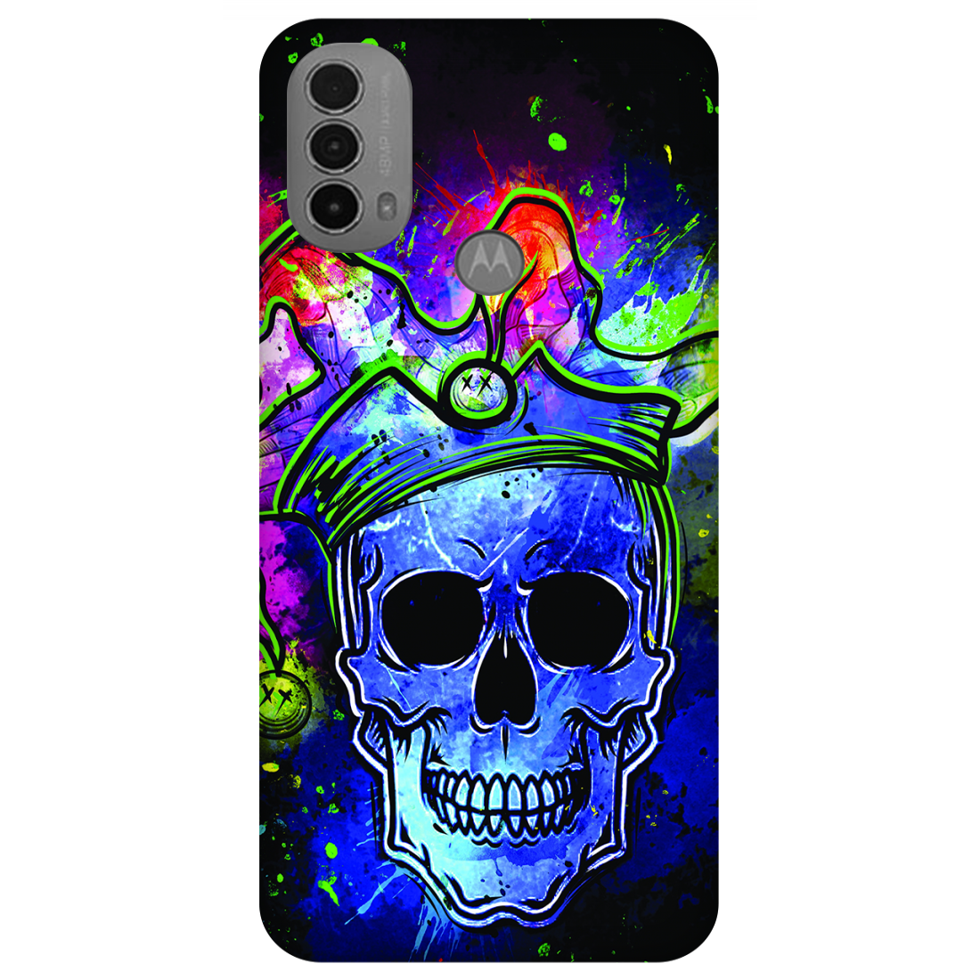 Psychedelic Royal Skull Case Motorola E40