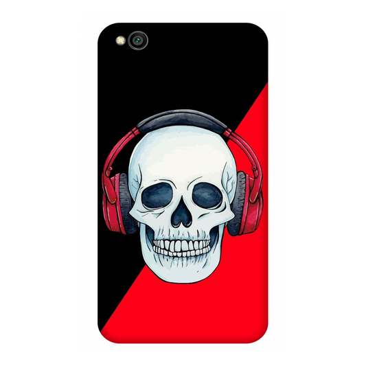 Red Headphones on Blurred Face Case Redmi Go