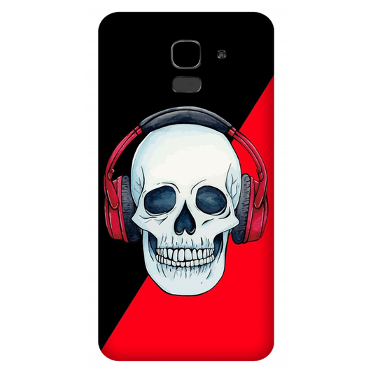 Red Headphones on Blurred Face Case Samsung Galaxy J6