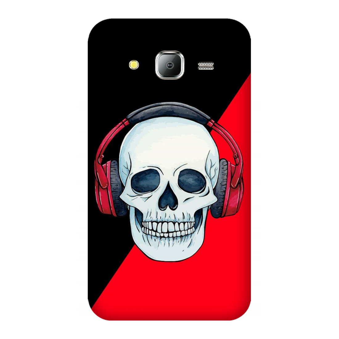 Red Headphones on Blurred Face Case Samsung Galaxy J7(2015)