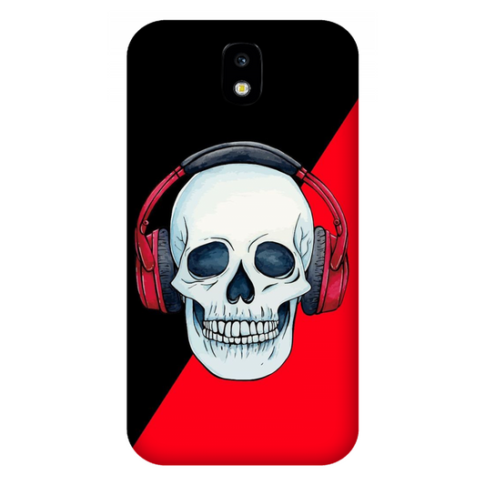 Red Headphones on Blurred Face Case Samsung Galaxy J7 Pro