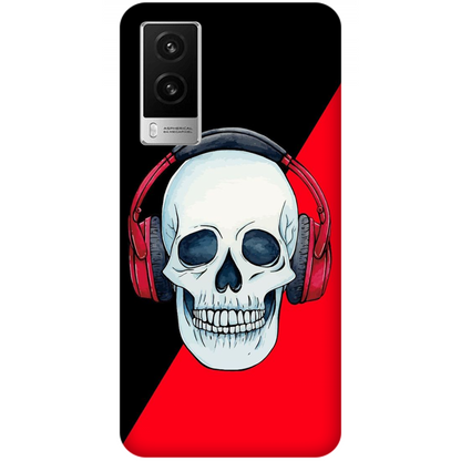Red Headphones on Blurred Face Case vivo V21e 5G