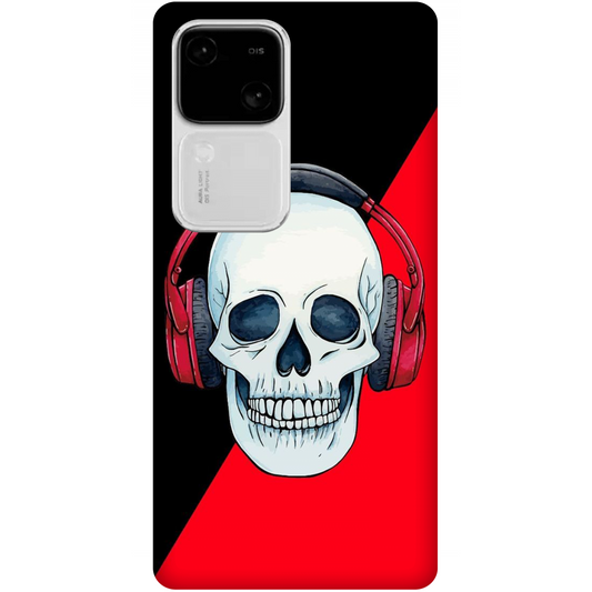 Red Headphones on Blurred Face Case Vivo V30 5G