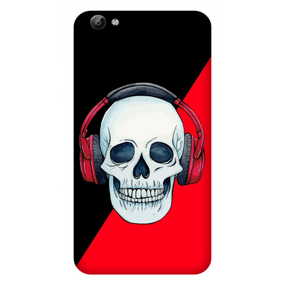 Red Headphones on Blurred Face Case Vivo V5 Lite