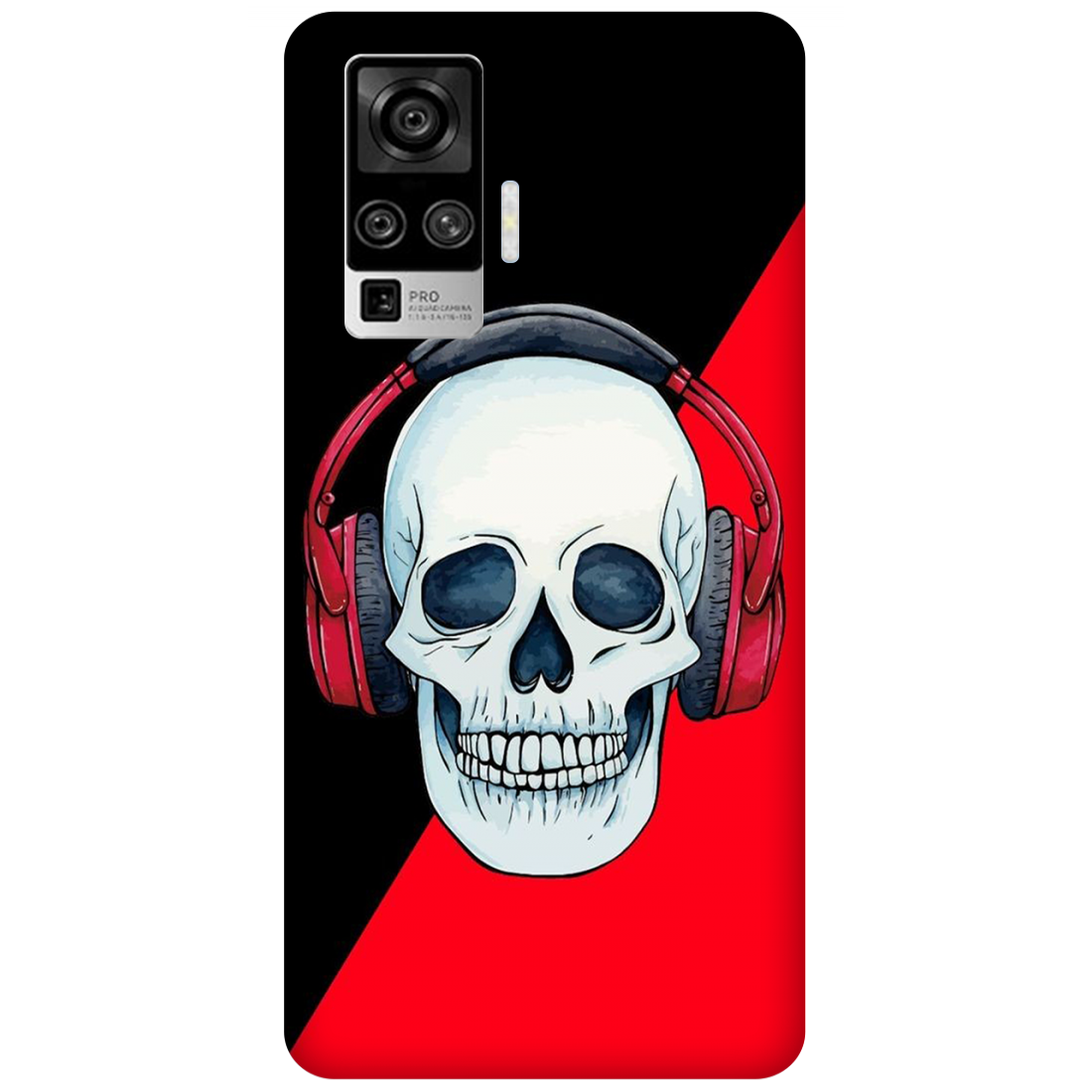 Red Headphones on Blurred Face Case Vivo X50 Pro (2020)