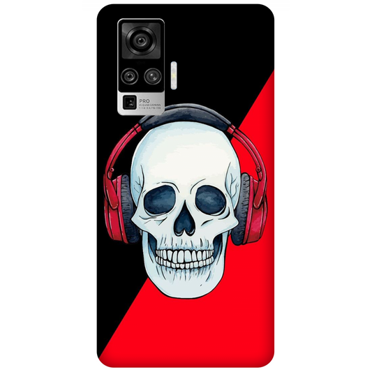 Red Headphones on Blurred Face Case Vivo X50 Pro (2020)