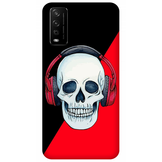 Red Headphones on Blurred Face Case Vivo Y12G