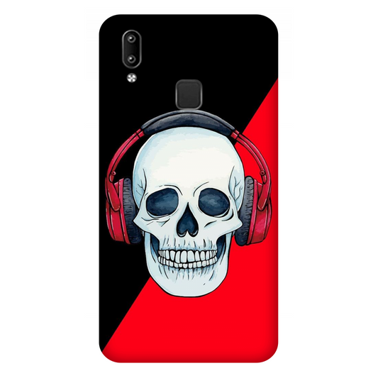 Red Headphones on Blurred Face Case Vivo Y93 (Fingerprint)