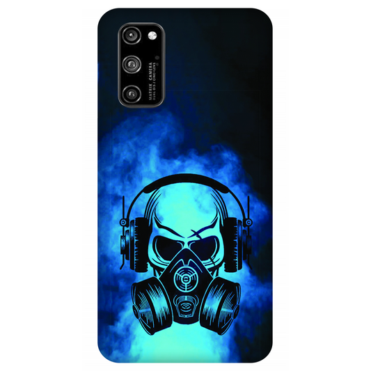 Skull in Gas Mask with Headphones Case Honor V30 Pro 5G