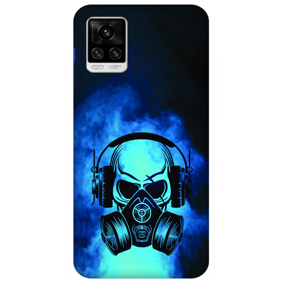 Skull in Gas Mask with Headphones Case Vivo V20 Pro 5G