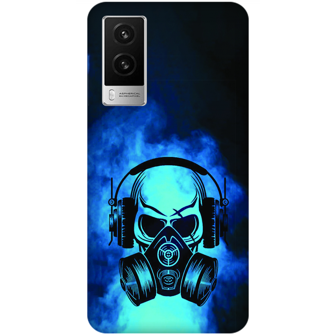 Skull in Gas Mask with Headphones Case vivo V21e 5G