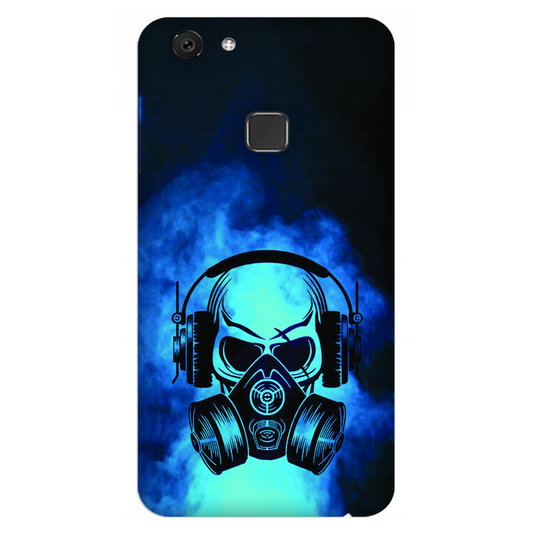 Skull in Gas Mask with Headphones Case Vivo V7 Plus