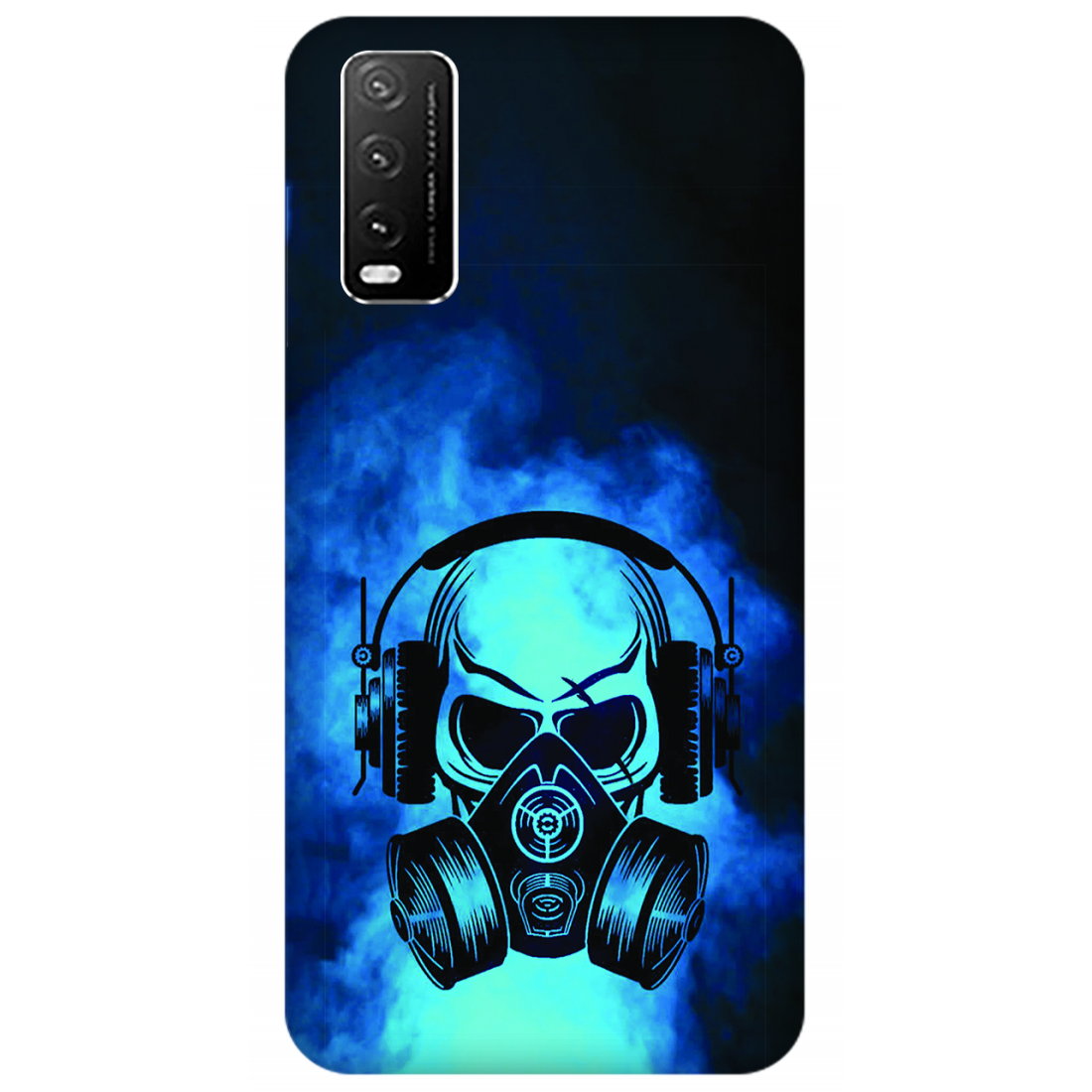Skull in Gas Mask with Headphones Case Vivo Y20A