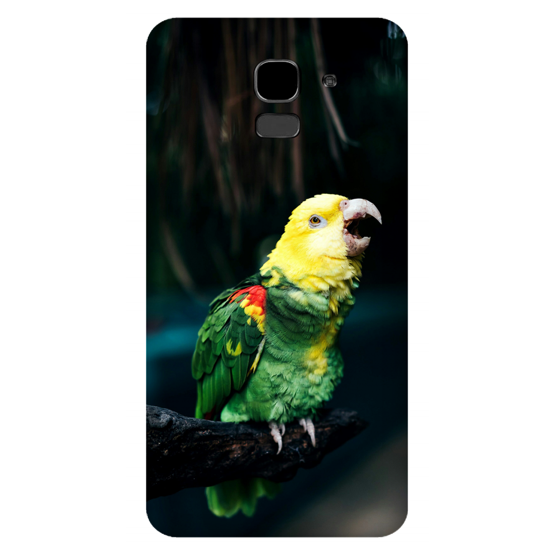 Vocalizing Vibrance: A Parrot Portrait Case Samsung Galaxy J6