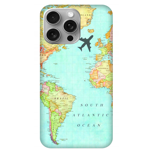 Airplane Journey Over Colorful World Map Case