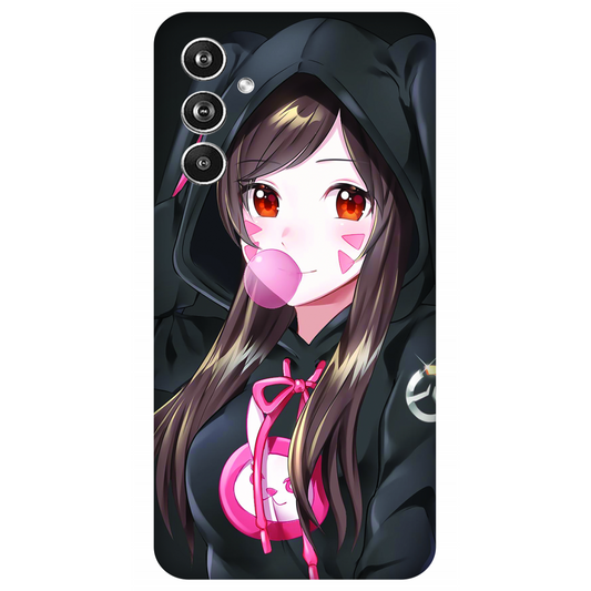 Anime woman wearing black bunny case Samsung Galaxy F54 5G