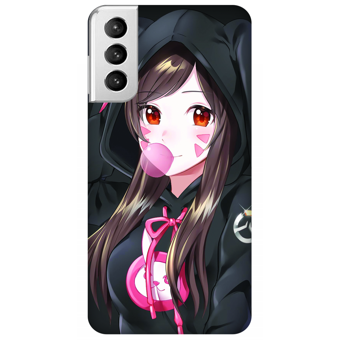 Anime woman wearing black bunny case Samsung Galaxy S21 Plus 5G