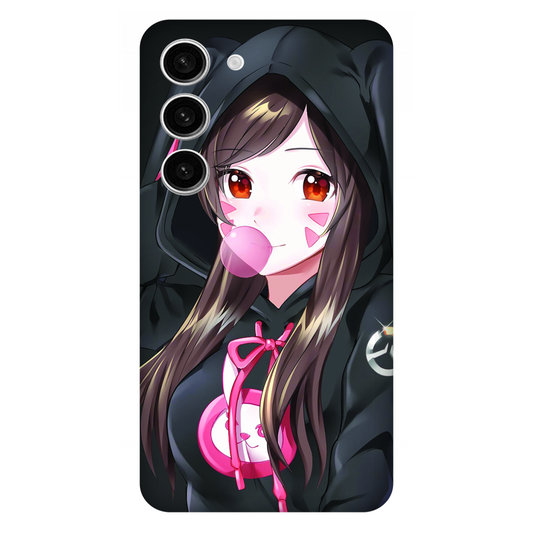 Anime woman wearing black bunny case Samsung Galaxy S23 5G