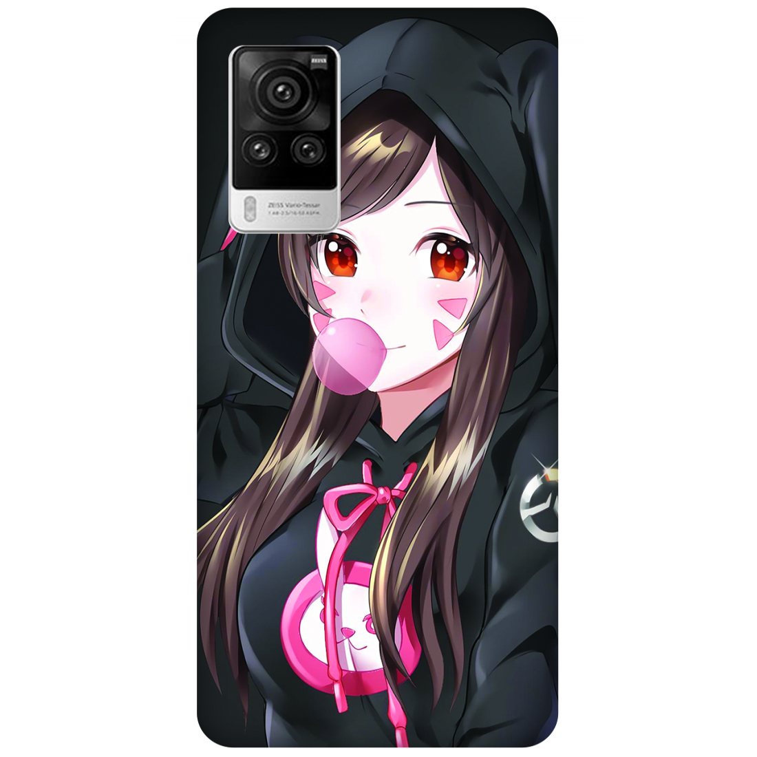 Anime woman wearing black bunny case Vivo X60s 5G