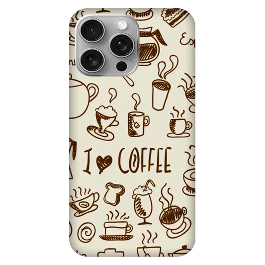 Coffee Doodle Art Case Apple iPhone 15 Pro Max