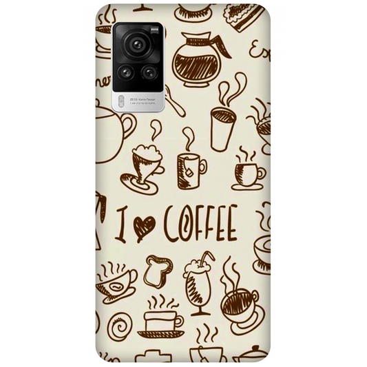Coffee Doodle Art Case Vivo X60s 5G