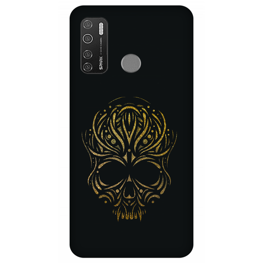 Golden Ornamental Skull Case Tecno Spark 5