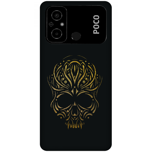 Golden Ornamental Skull Case Xiaomi Poco C55