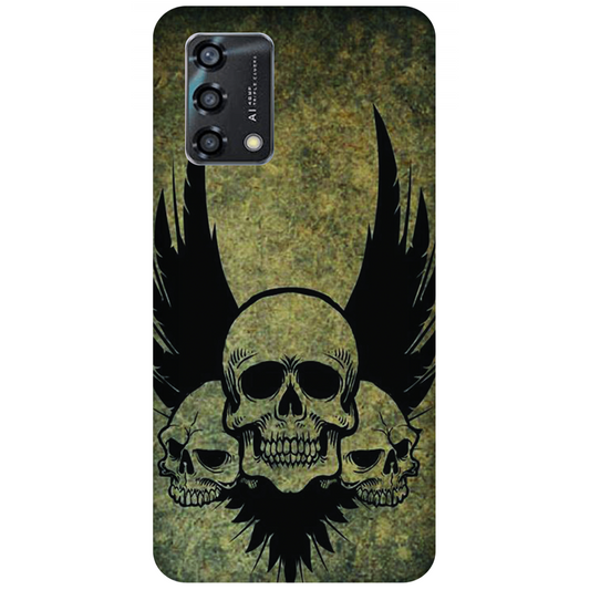 Menacing Skulls with Dark Wings on a Grungy Background Case Oppo Reno6 Lite