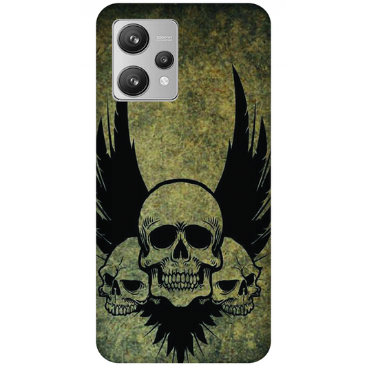 Menacing Skulls with Dark Wings on a Grungy Background Case Realme 9