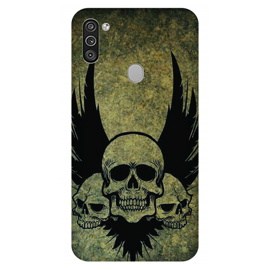 Menacing Skulls with Dark Wings on a Grungy Background Case Samsung Galaxy M11 (2020)