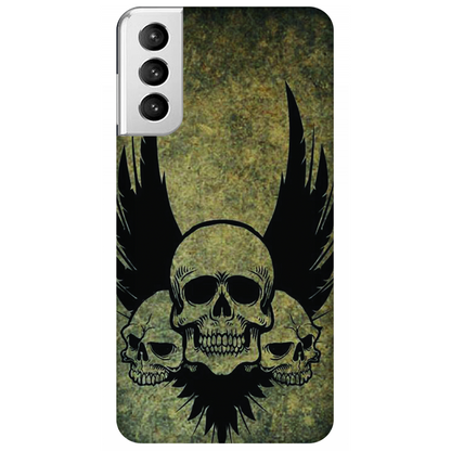 Menacing Skulls with Dark Wings on a Grungy Background Case Samsung Galaxy S21 Plus 5G