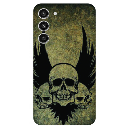 Menacing Skulls with Dark Wings on a Grungy Background Case Samsung Galaxy S23 Plus 5G