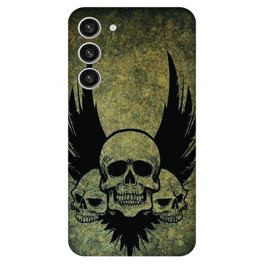 Menacing Skulls with Dark Wings on a Grungy Background Case Samsung Galaxy S23 Plus 5G