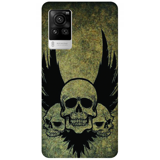 Menacing Skulls with Dark Wings on a Grungy Background Case Vivo X60s 5G